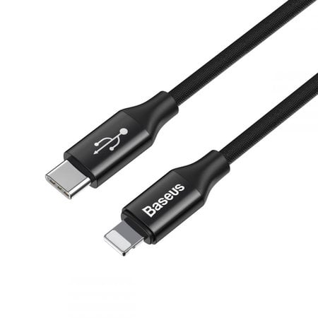 Baseus - Lightning / USB-C Kábel (1m), čierna