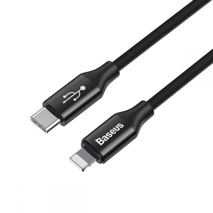 Baseus - Lightning / USB-C Kábel (1m), čierna