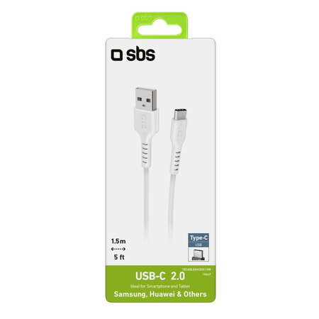 SBS - USB-C / USB Kábel (1.5m), biela