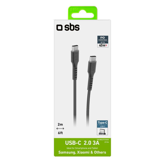 SBS - USB-C / USB-C Kábel (2m), čierna