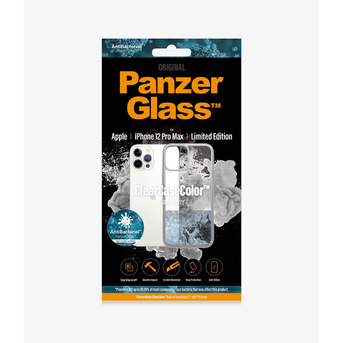 PanzerGlass - Puzdro ClearCase AB pre iPhone 12 Pro Max, silver