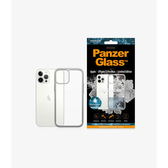 PanzerGlass - Puzdro ClearCase AB pre iPhone 12 Pro Max, silver
