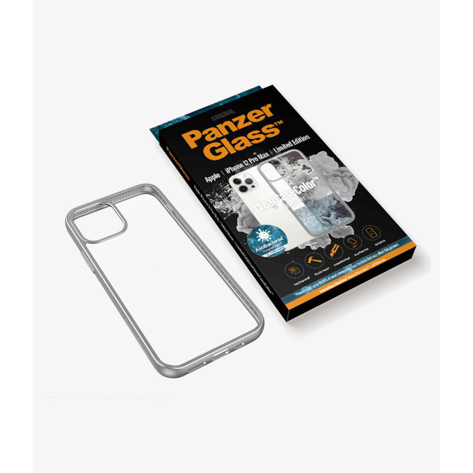 PanzerGlass - Puzdro ClearCase AB pre iPhone 12 Pro Max, silver