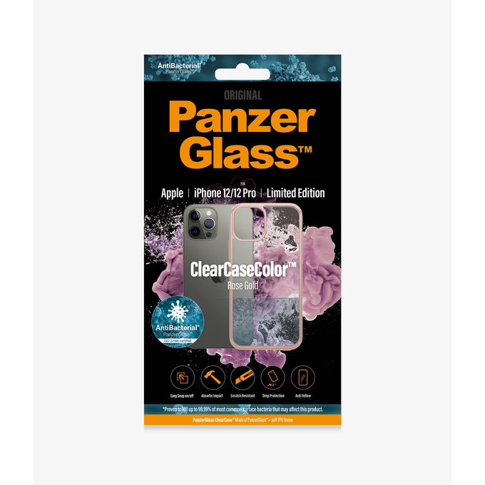 PanzerGlass - Puzdro ClearCase AB pre iPhone 12/12 Pro, rose gold