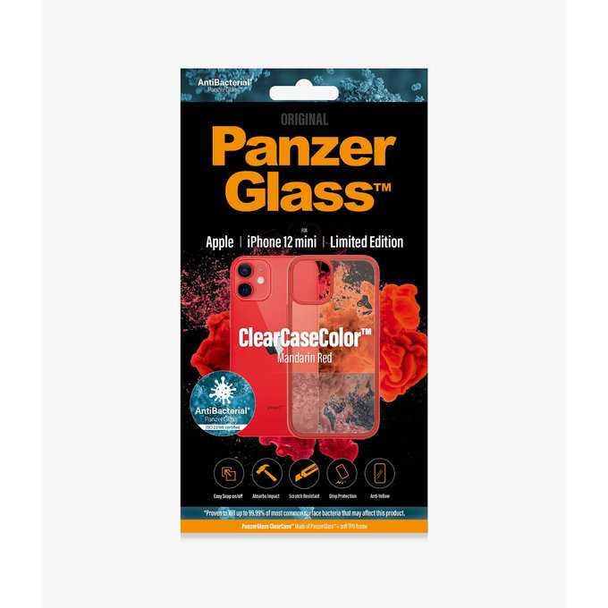 PanzerGlass - Puzdro ClearCase AB pre iPhone 12 mini, red
