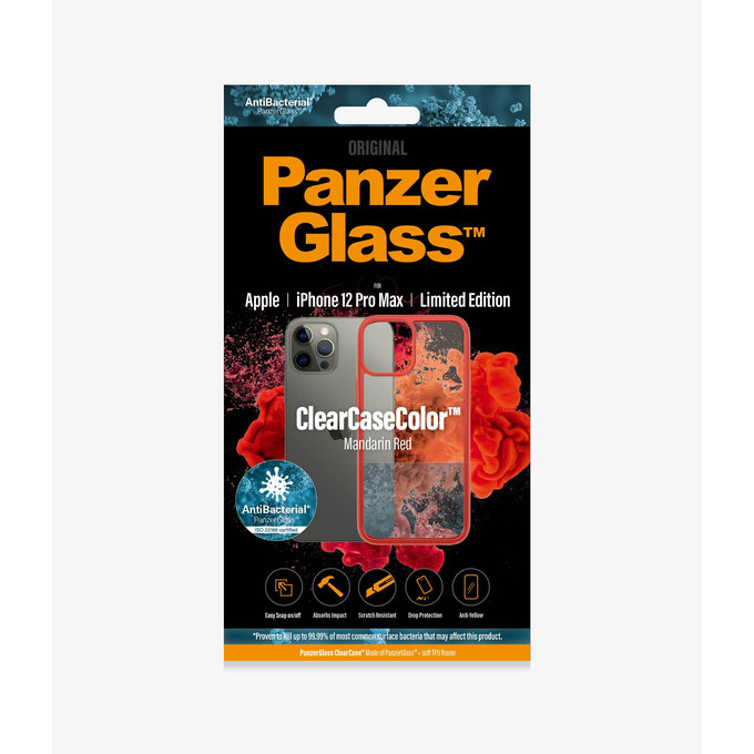 PanzerGlass - Puzdro ClearCase AB pre iPhone 12 Pro Max, red