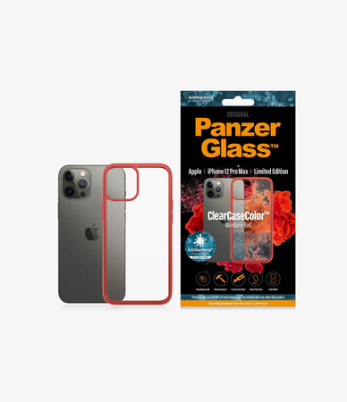 PanzerGlass - Puzdro ClearCase AB pre iPhone 12 Pro Max, red