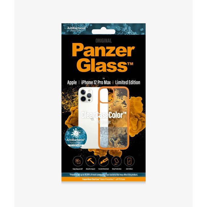 PanzerGlass - Puzdro ClearCase AB pre iPhone 12 Pro Max, orange