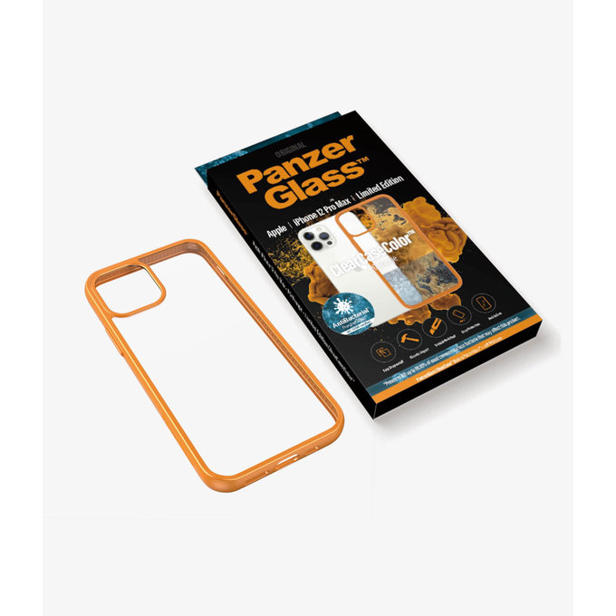 PanzerGlass - Puzdro ClearCase AB pre iPhone 12 Pro Max, orange