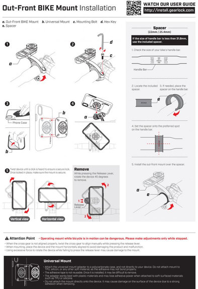 Spigen - Držiak na Bicykel, Kolobežku Gearlock MF100, čierna