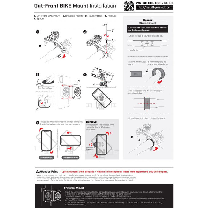 Spigen - Držiak na Bicykel, Kolobežku Gearlock MF100, čierna