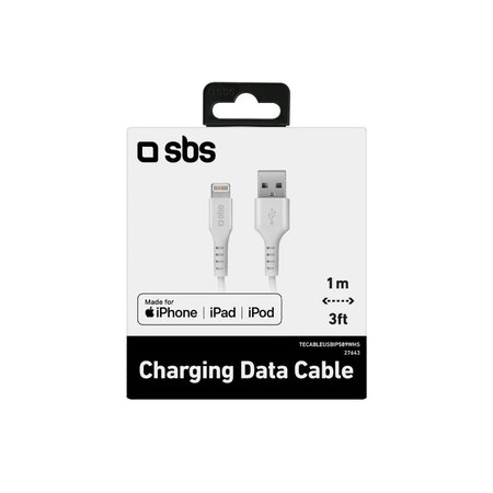 SBS - Lightning / USB Kábel (1m), biela