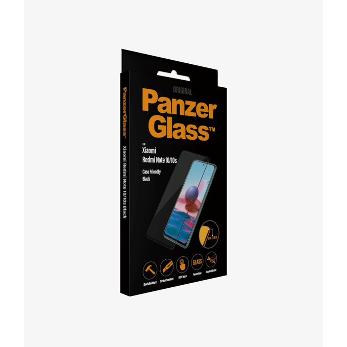 PanzerGlass - Tvrdené Sklo Case Friendly pre Xiaomi Redmi Note 10, 10S, čierna