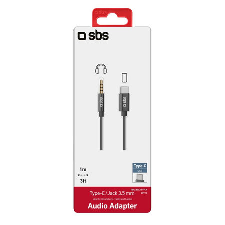 SBS - Adaptér USB-C / 3.5mm Jack, čierna