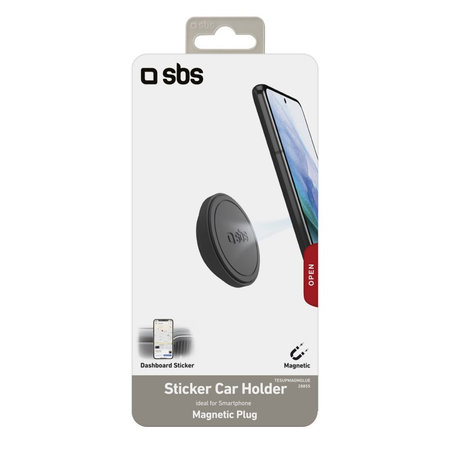 SBS - Držiak do Auta Nalepovací, Magnetický, okrúhly, black