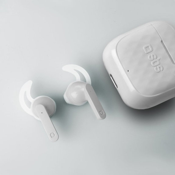 SBS - Bezdrôtové Slúchadlá TWS Air Free s Nabíjacím Puzdrom 250 mAh, white