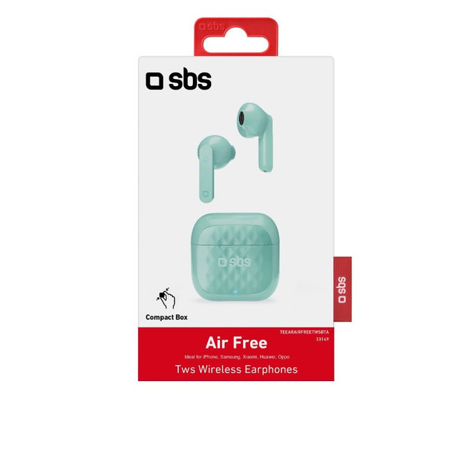 SBS - Bezdrôtové Slúchadlá TWS Air Free s Nabíjacím Puzdrom 250 mAh, blue