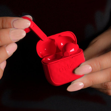 SBS - Bezdrôtové Slúchadlá TWS Air Free s Nabíjacím Puzdrom 250 mAh, red