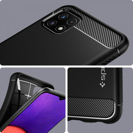 Spigen - Puzdro Rugged Armor pre Samsung Galaxy A22 5G, čierna
