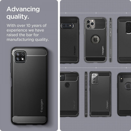 Spigen - Puzdro Rugged Armor pre Samsung Galaxy A22 5G, čierna