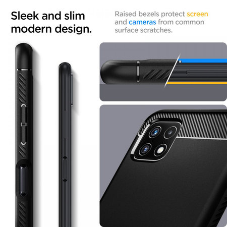 Spigen - Puzdro Rugged Armor pre Samsung Galaxy A22 5G, čierna