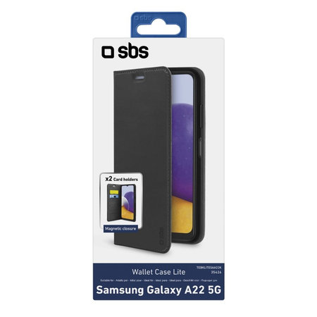 SBS - Puzdro Book Wallet Lite pre Samsung Galaxy A22 5G, čierna