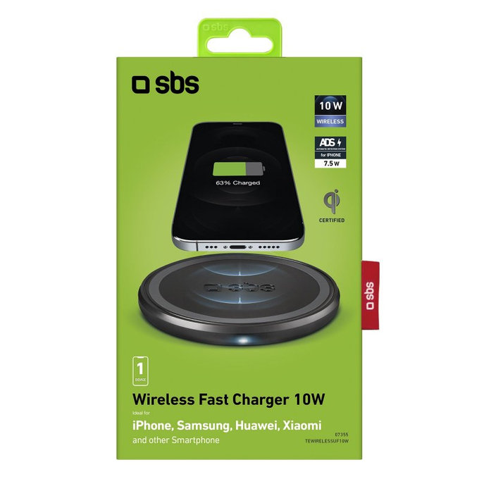 SBS - Bezdrôtová Nabíjačka s Qi, čierna