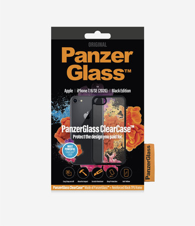 PanzerGlass - Puzdro ClearCase pre iPhone 7, 8, SE 2020 a SE 2022, black