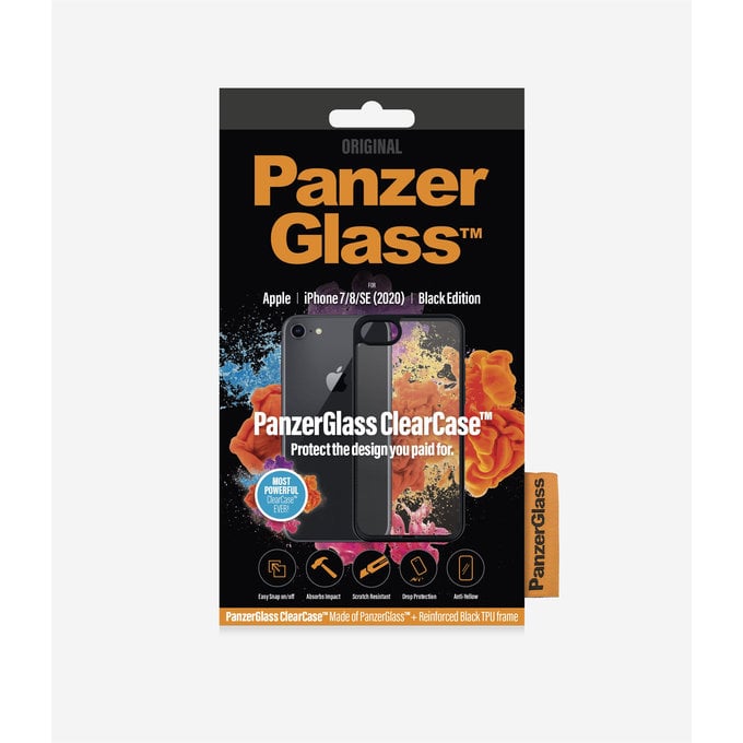 PanzerGlass - Puzdro ClearCase pre iPhone 7, 8, SE 2020 a SE 2022, black