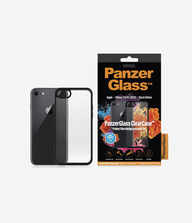 PanzerGlass - Puzdro ClearCase pre iPhone 7, 8, SE 2020 a SE 2022, black