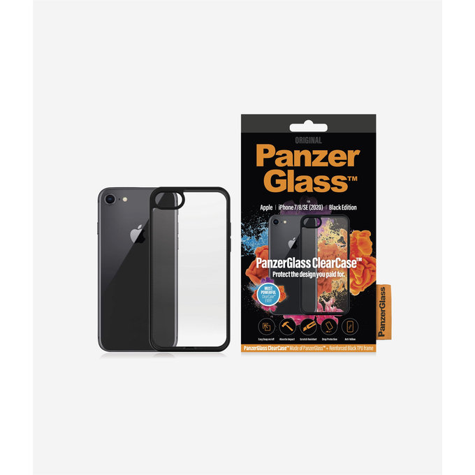 PanzerGlass - Puzdro ClearCase pre iPhone 7, 8, SE 2020 a SE 2022, black