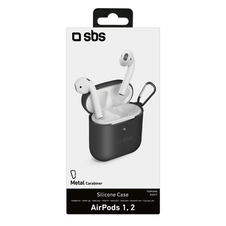 SBS - Silicon Puzdro pre Apple AirPods 2016, AirPods 2019, čierna
