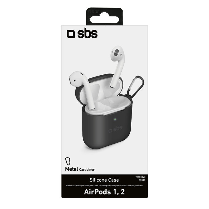 SBS - Silicon Puzdro pre Apple AirPods 2016, AirPods 2019, čierna