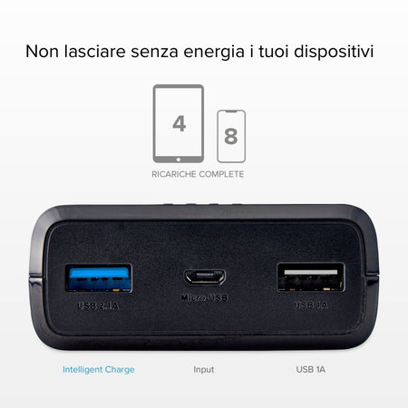 SBS - PowerBank 20 000 mAh, 2x USB, 2,1A, čierna