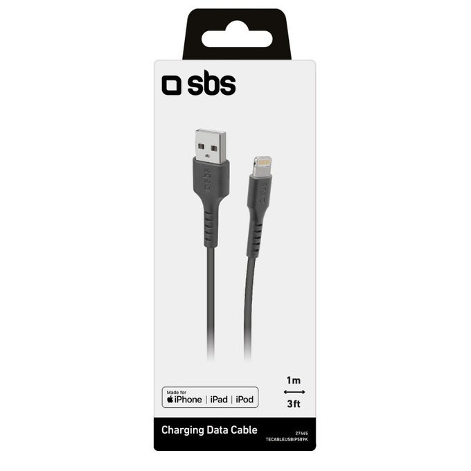 SBS - Lightning / USB Kábel (1m), čierna