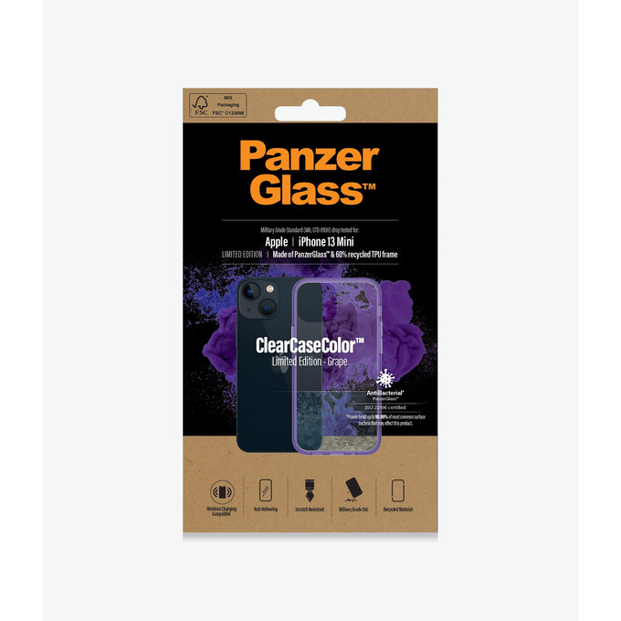 PanzerGlass - Puzdro ClearCaseColor AB pre iPhone 13 mini, grape