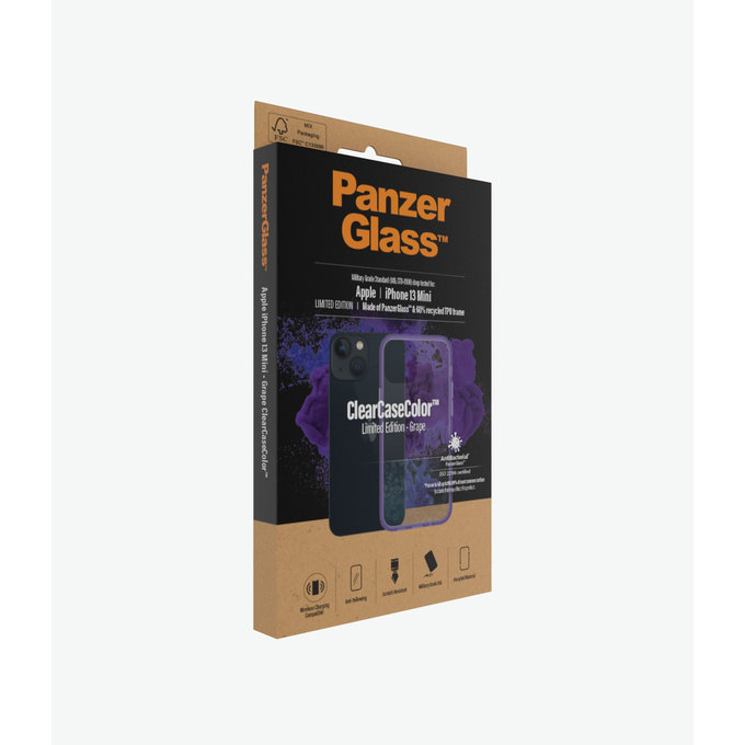 PanzerGlass - Puzdro ClearCaseColor AB pre iPhone 13 mini, grape