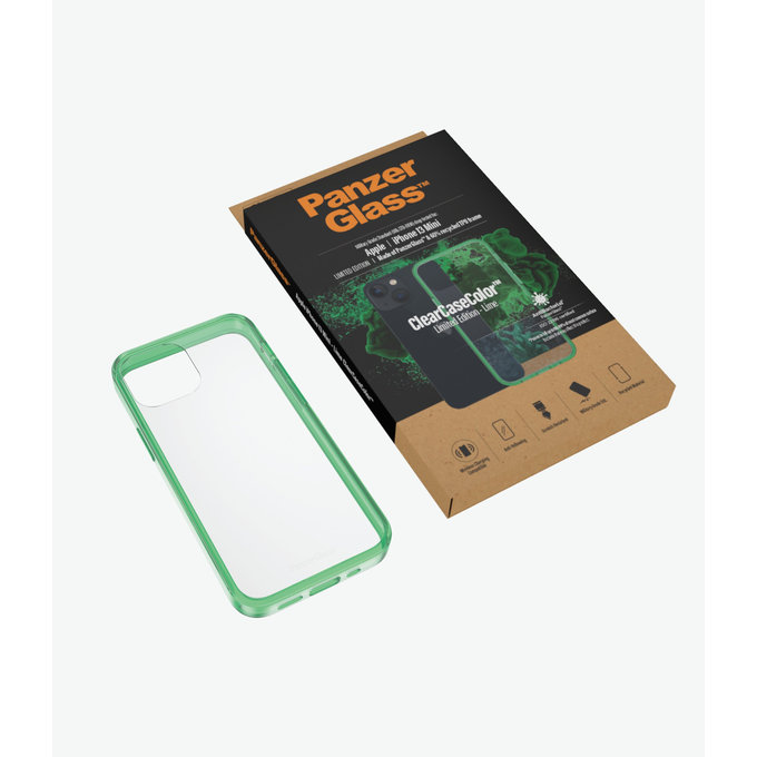 PanzerGlass - Puzdro ClearCaseColor AB pre iPhone 13 mini, lime