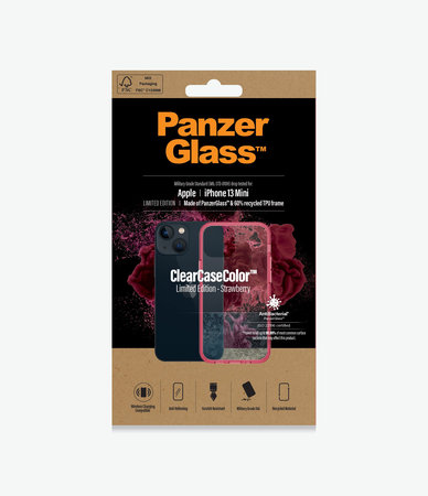 PanzerGlass - Puzdro ClearCaseColor AB pre iPhone 13 mini, strawberry