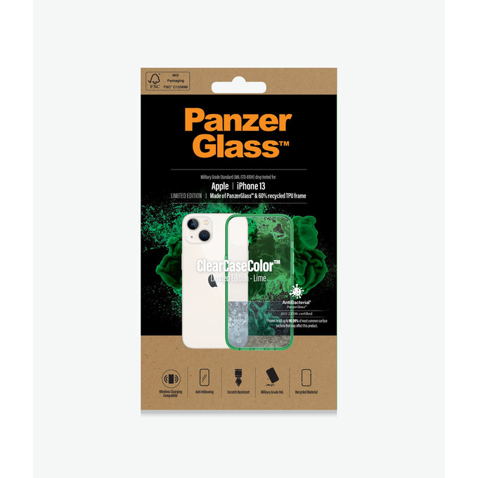 PanzerGlass - Puzdro ClearCaseColor AB pre iPhone 13, lime