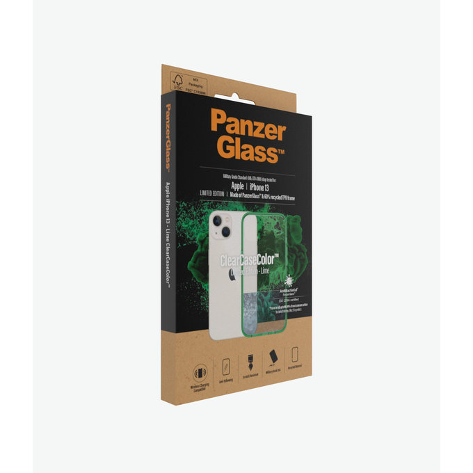 PanzerGlass - Puzdro ClearCaseColor AB pre iPhone 13, lime