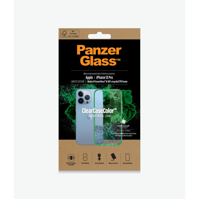 PanzerGlass - Puzdro ClearCaseColor AB pre iPhone 13 Pro, lime