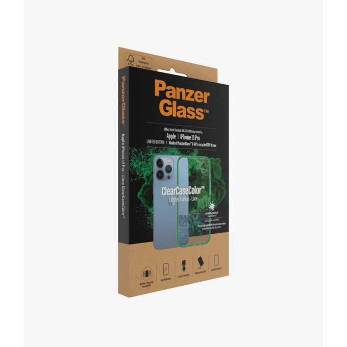 PanzerGlass - Puzdro ClearCaseColor AB pre iPhone 13 Pro, lime