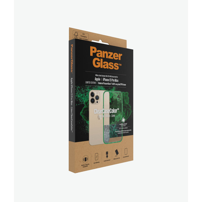 PanzerGlass - Puzdro ClearCaseColor AB pre iPhone 13 Pro Max, lime