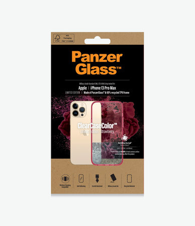 PanzerGlass - Puzdro ClearCaseColor AB pre iPhone 13 Pro Max, strawberry
