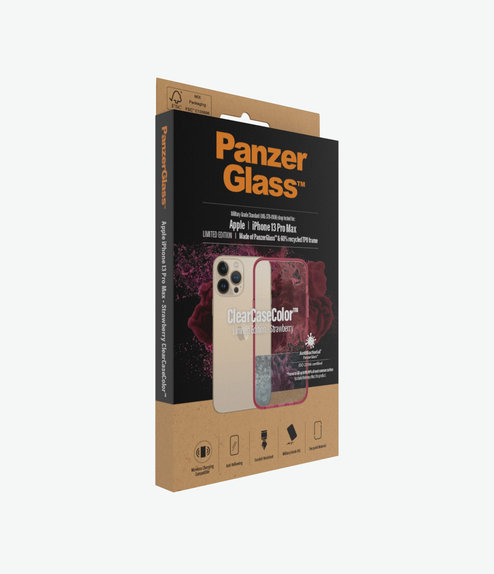 PanzerGlass - Puzdro ClearCaseColor AB pre iPhone 13 Pro Max, strawberry