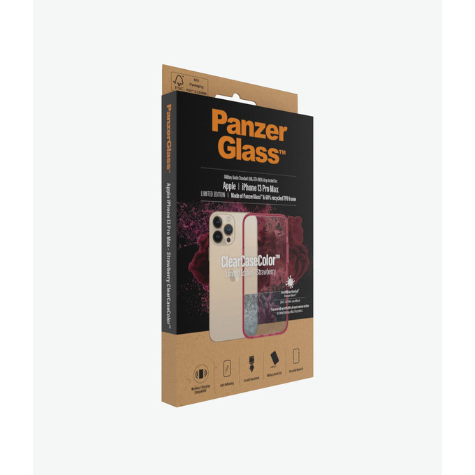 PanzerGlass - Puzdro ClearCaseColor AB pre iPhone 13 Pro Max, strawberry