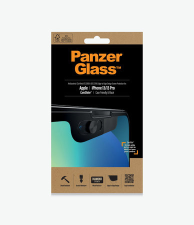 PanzerGlass - Tvrdené Sklo Case Friendly CamSlider AB pre iPhone 13, 13 Pro a 14, čierna