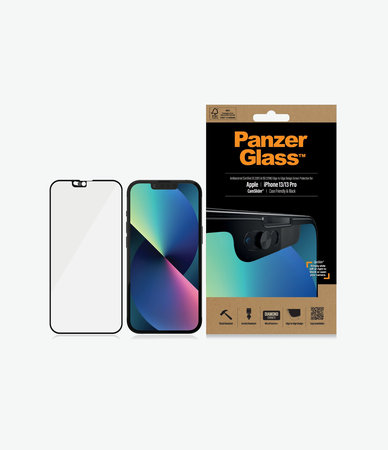 PanzerGlass - Tvrdené Sklo Case Friendly CamSlider AB pre iPhone 13, 13 Pro a 14, čierna