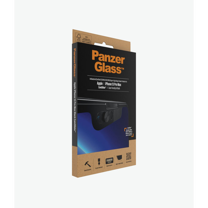 PanzerGlass - Tvrdené Sklo Case Friendly CamSlider AB pre iPhone 13 Pro Max a 14 Plus, čierna